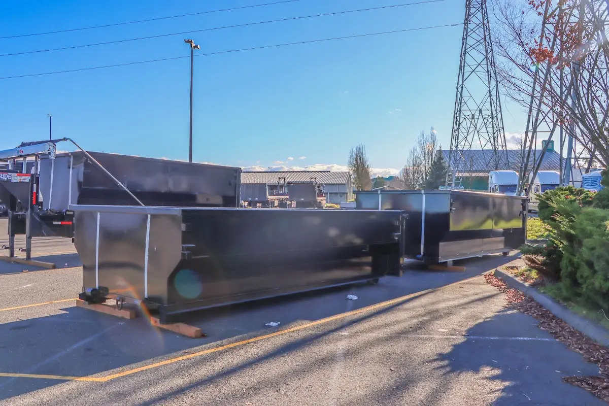 Roll-off dumpster ready for waste disposal at job site for 2 Yard Dumpster Rental in Murrysville